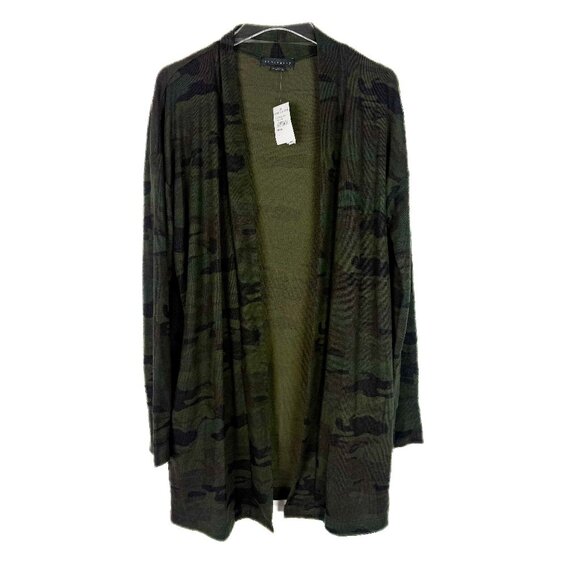 NWT Sanctuary Camo Print Open Front Long Sleeve Cardigan Sweater Size Large L - Picture 2 of 13